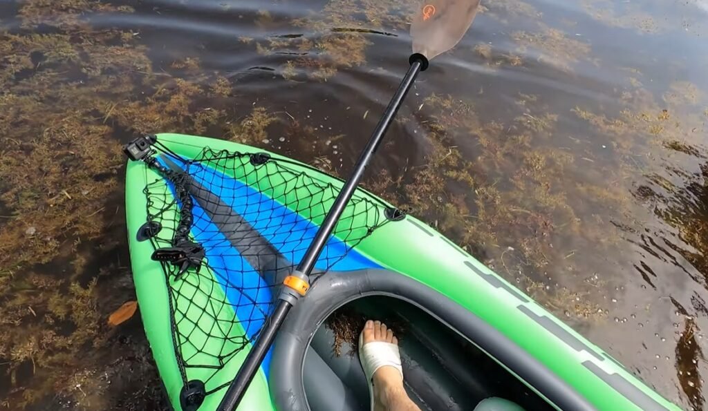 How to get in an inflatable kayak